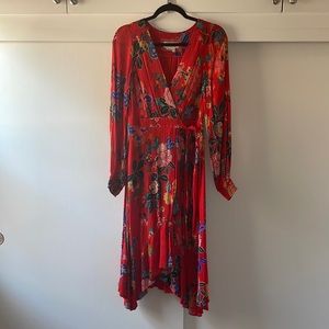 Beautiful red floral ANTHROPOLOGIE dress